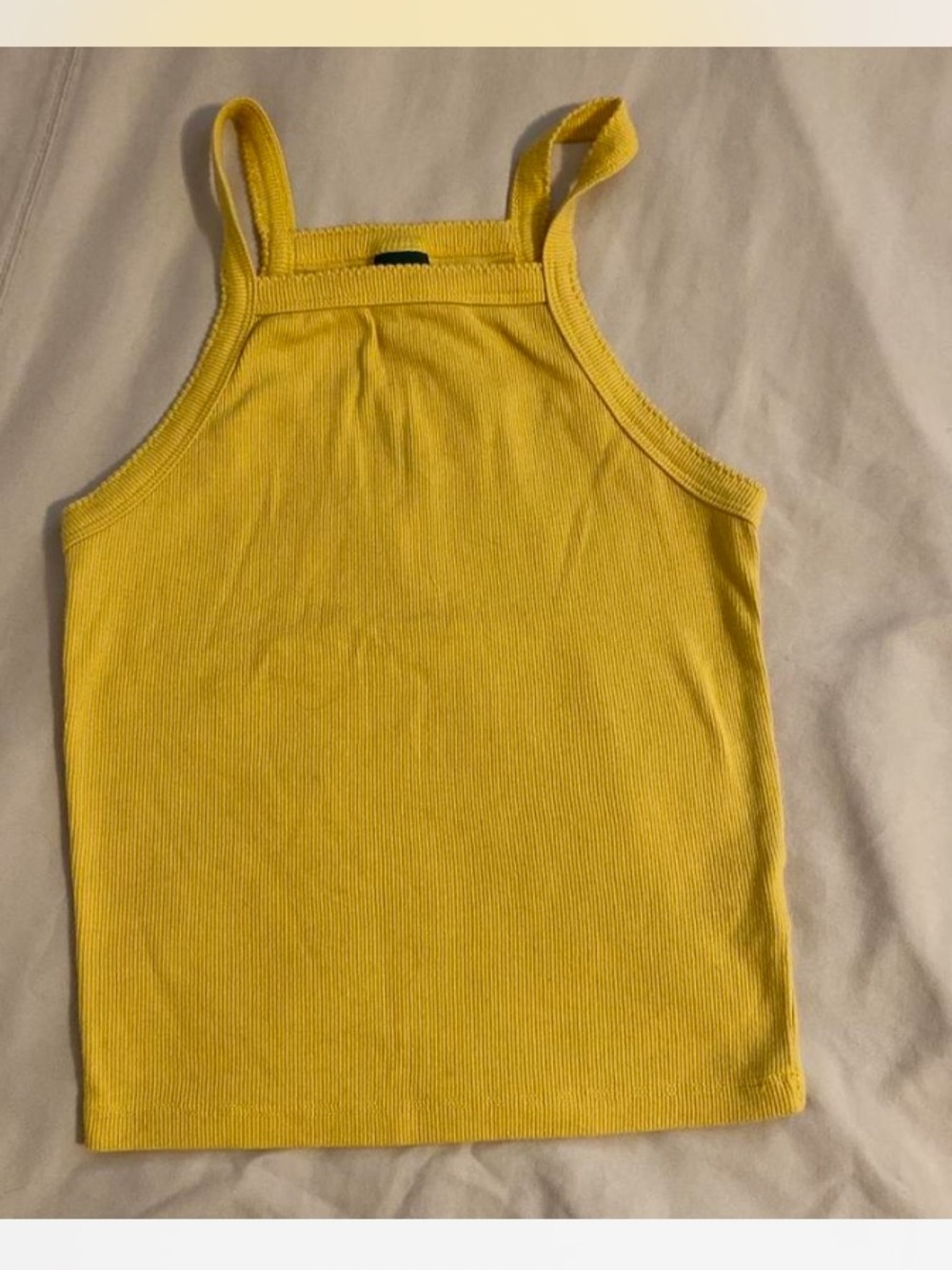 wild fable Yellow Ribbed Square-Neck Tank Top Sz XS